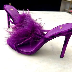 NEW** purple Zara feathered heels